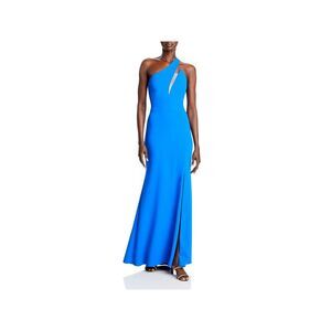 NWT AQUA FORMAL Womens Blue Lined Seamed Waist Contrast Inse Formal Dress 8
